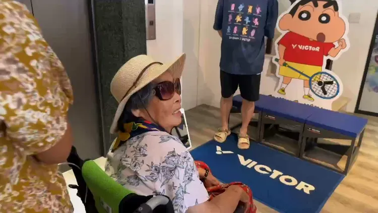 戴資穎阿嬤也難得出現公開場合為小戴接風。翻攝畫面