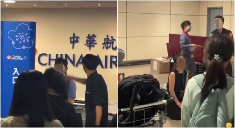 日前因旅客等不到行李大罵，華航地勤下跪。翻攝Threads