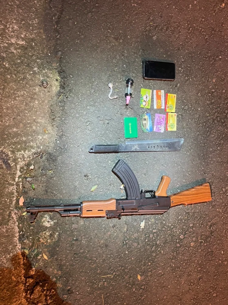 警方查獲空氣步槍等證物。警方提供