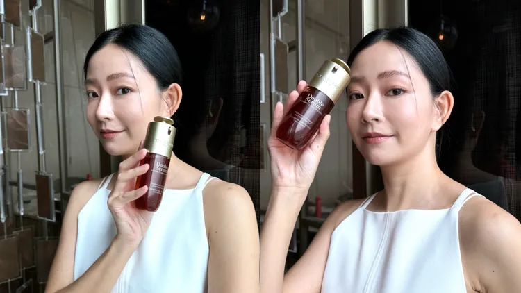 克蘭詩全新黃金雙萃精華主要針對後天老化而生。張家玲攝