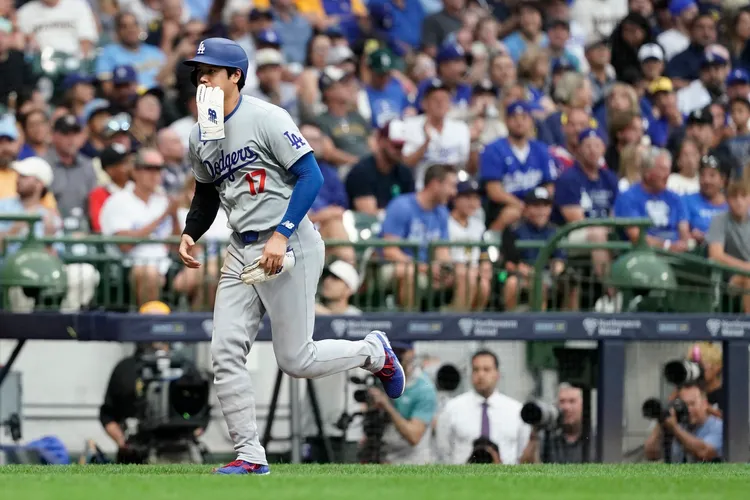 大谷翔平回到本壘得分。美聯社