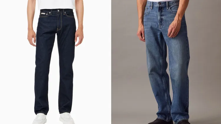 Calvin Klein標準直筒牛仔褲（左）6980元、90s水洗直筒牛仔褲（右）6380元。品牌提供