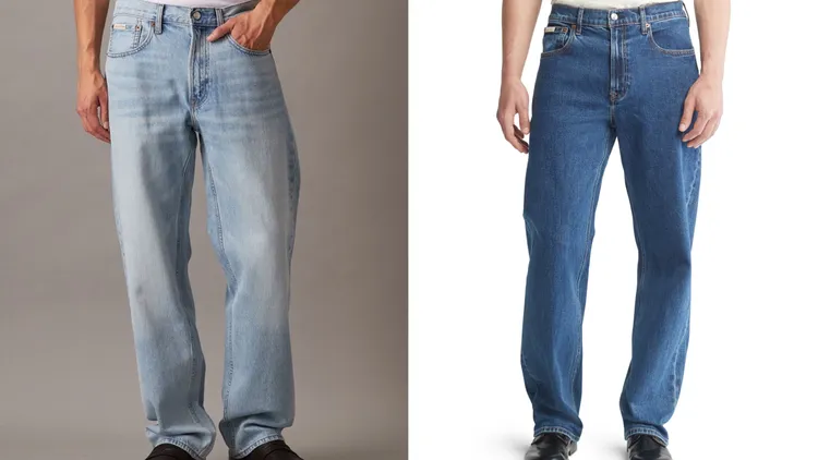 Calvin Klein 90s淺色直筒牛仔褲（左）、90s深色直筒牛仔褲（右），各6380元。品牌提供