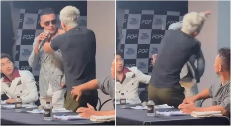 和孫安佐起衝突的西裝男是「台中燒打雞」韓森。翻攝韓森Threads、《拳願》提供