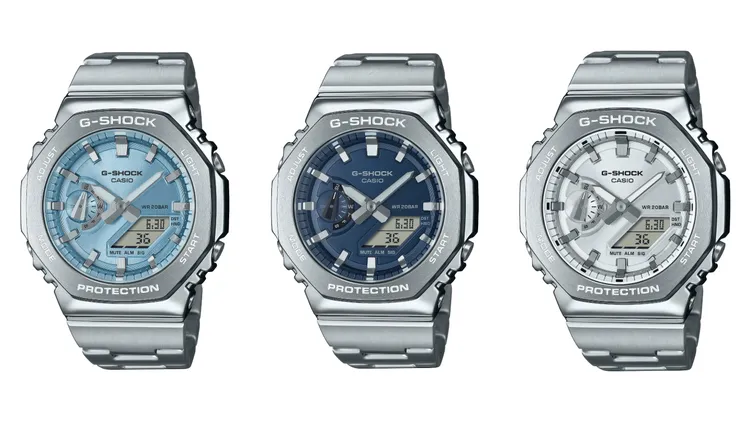 G-SHOCK G-STEEL金屬GM-2110D錶款，各1萬元。品牌提供