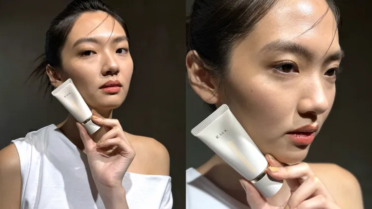 RMK水潤光彩粉霜強調「素肌感」。張家玲攝