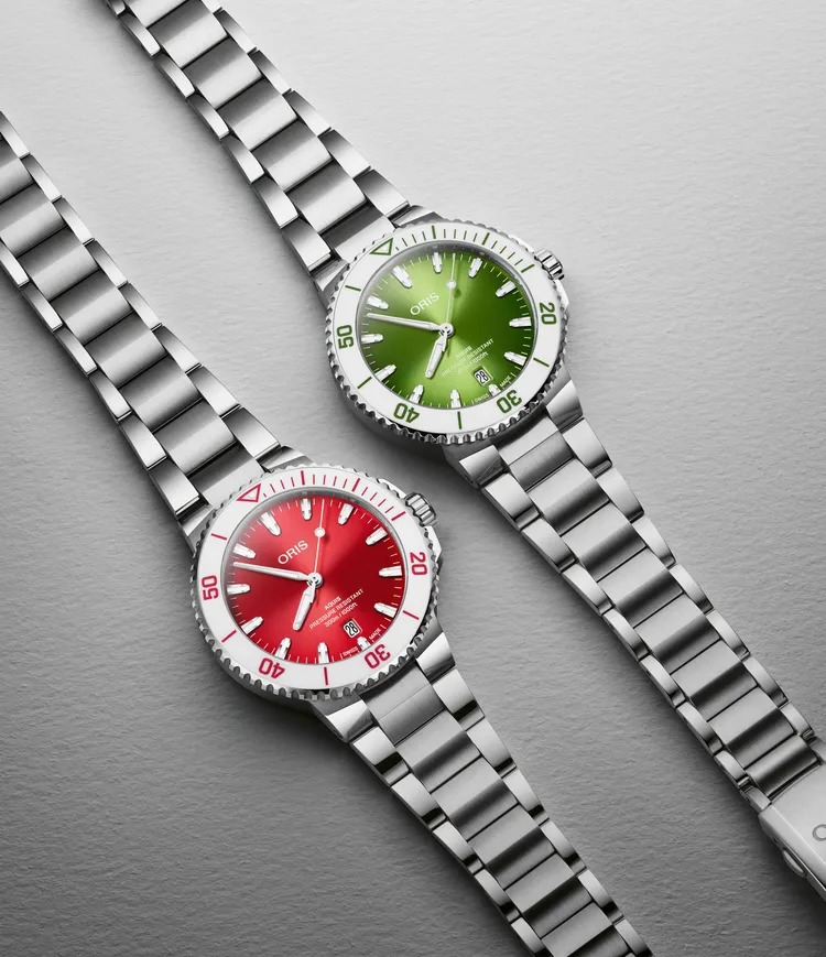 ORIS以西瓜紅綠配色作為靈感。品牌提供