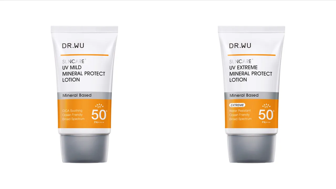 DR.WU低敏物理舒緩防曬乳SPF50+/PA++++ (左)、極效物理舒緩防曬乳SPF50+/PA+++(右),各35ml/950 元。品牌提供
