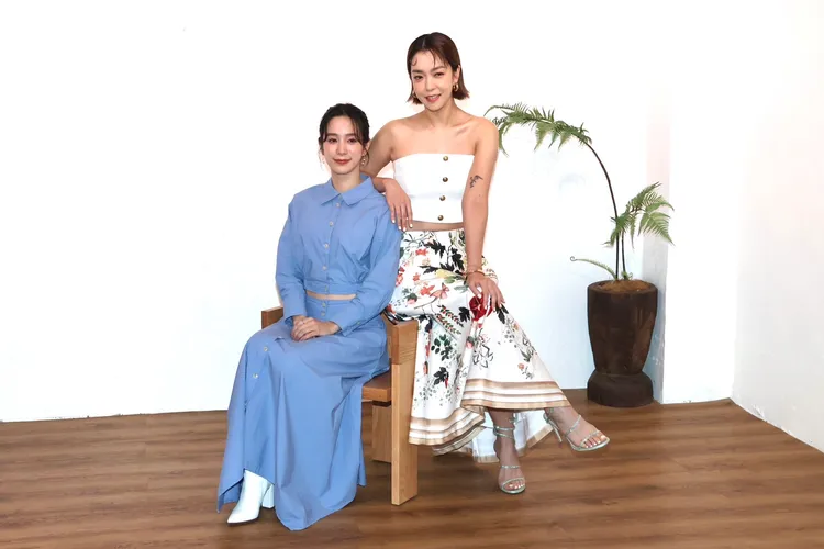 温貞菱（左）和大霈在拍戲期間刻意保持距離。莊宗達攝