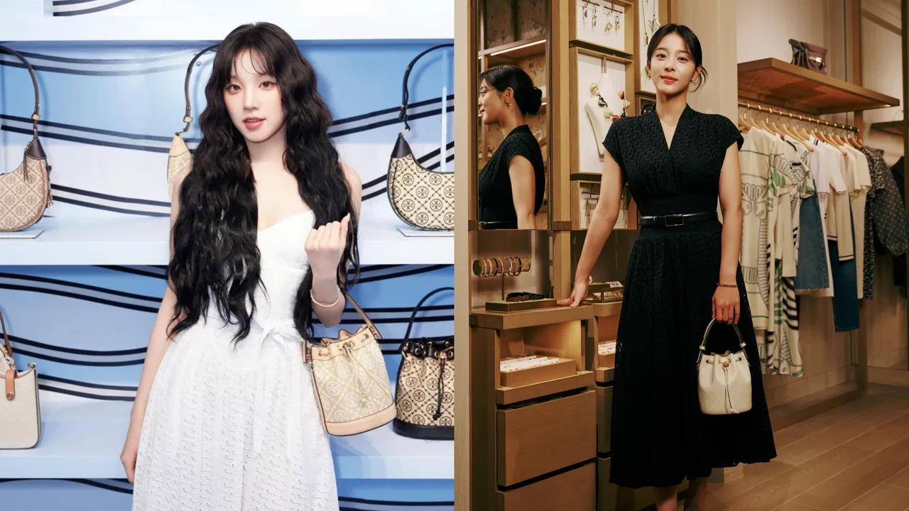 宋雨琦（左）、薛仁雅（右）搭配TORY BURCH同款水桶包。左圖翻攝宋雨琦IG、右圖品牌提供