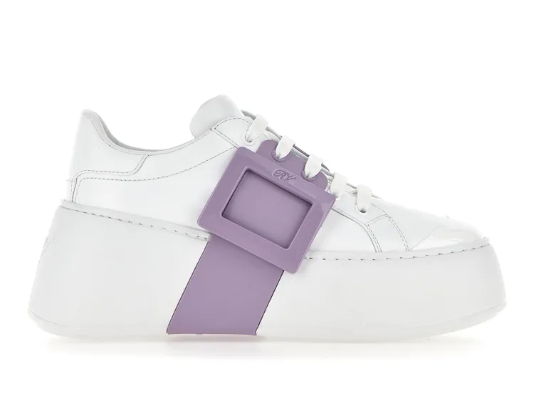 Viv' Skate奧運薰衣草紫牛皮厚底休閒鞋，3萬9800元。品牌提供