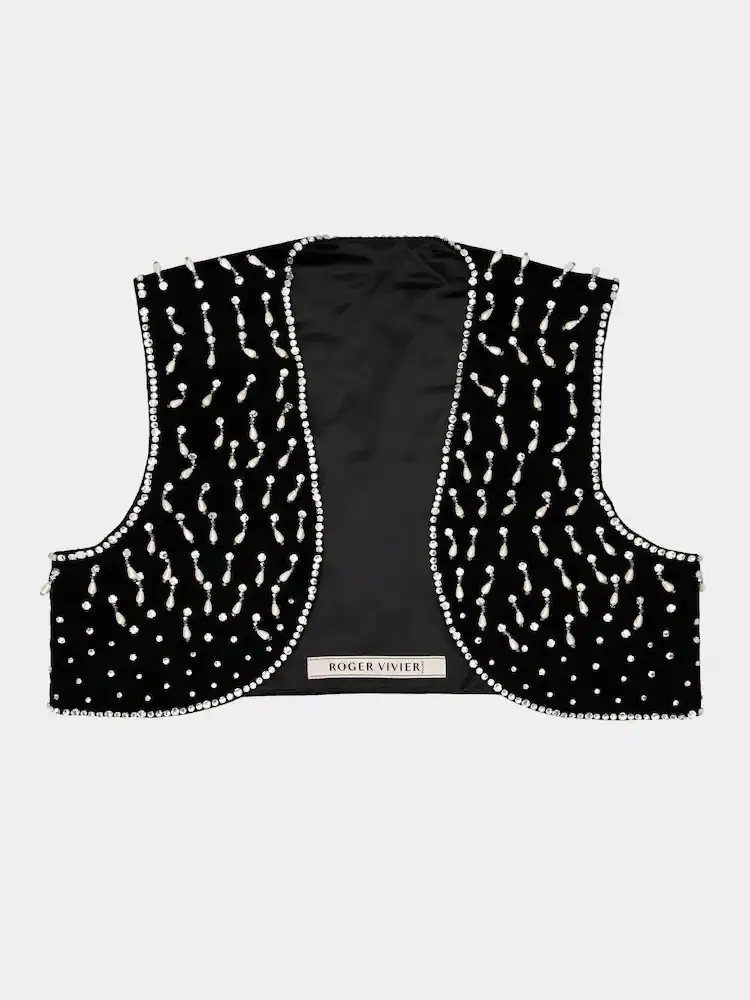 郭雪芙同款Viv Choc短板天鵝絨馬甲。品牌提供