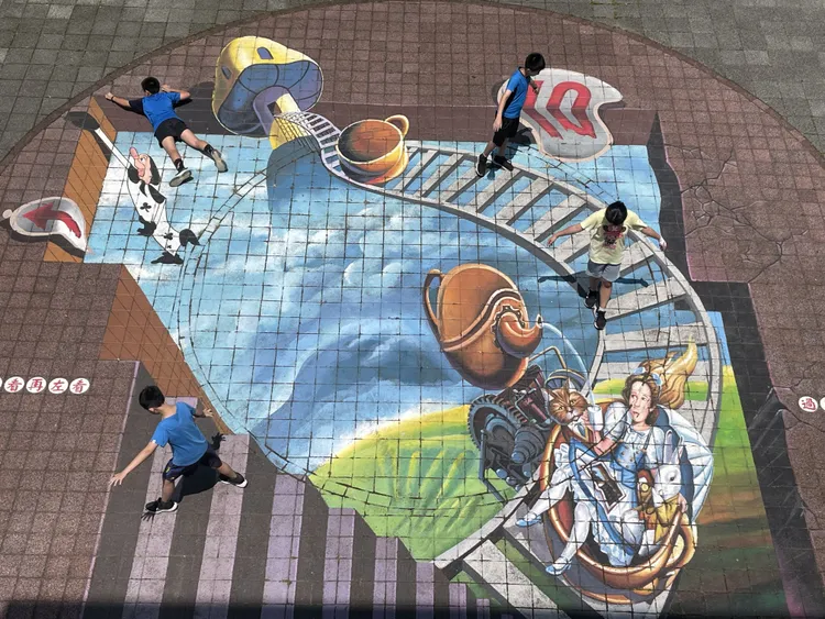 六家國小行人動線3D地景。新竹縣府提供