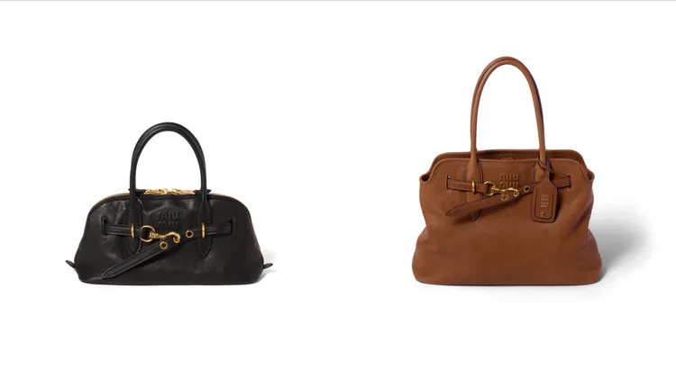 Miu Miu Aventure 納帕皮革包款（左圖）13萬元、Miu Miu Aventure 納帕皮革肩背包（右圖）13萬元。品牌提供