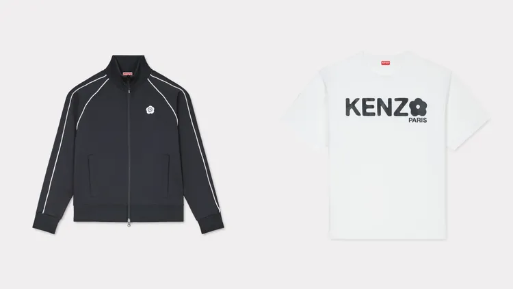 BOKE2.0黑色運動外套（左）2萬2800元、白色寬版短袖上衣（右）7800元。品牌提供