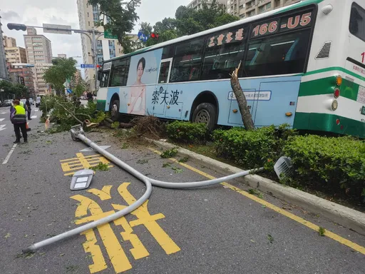 撞飛路樹畫面曝光!三重客運衝上分隔島釀2傷 駕駛曝「昨晚有喝」