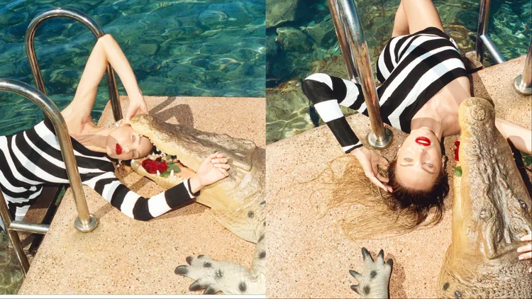 Candice Susan Swanepoel拍攝BALMAIN早秋形象照。品牌提供