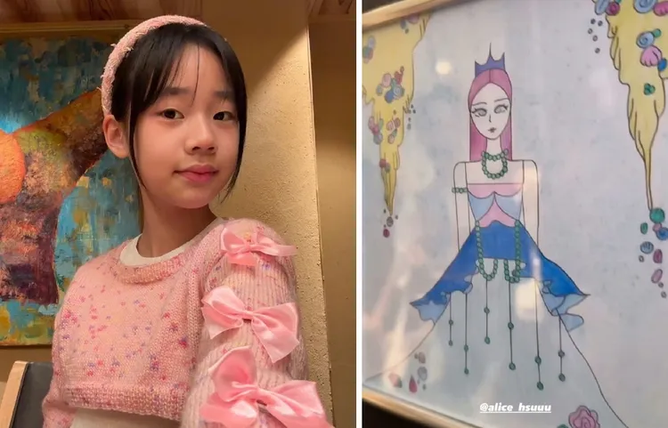 小S小女兒許老三的展出作品。左圖翻攝許老三IG，右圖翻攝派翠克IG