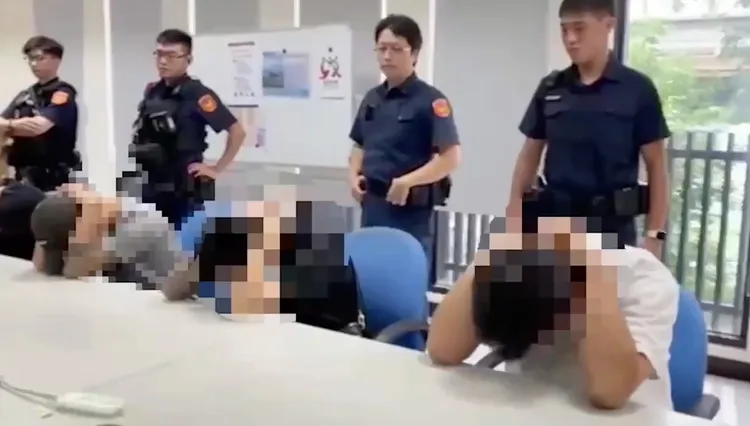 幾名動手的海岳堂成員到案。警方提供