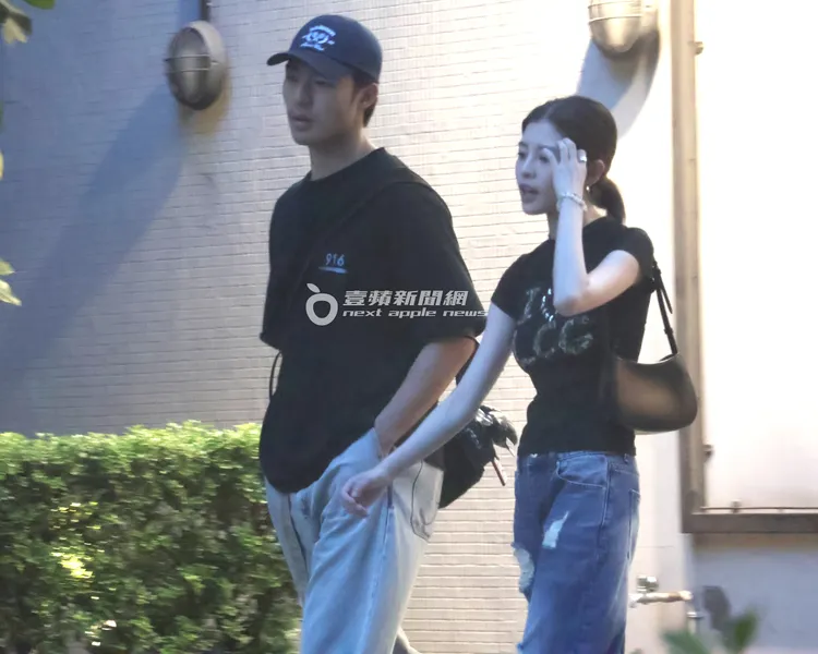 陳昊森與小1歲的詹子萱合作認識2年多，小倆口約會逛街相談甚歡。特勤中心攝