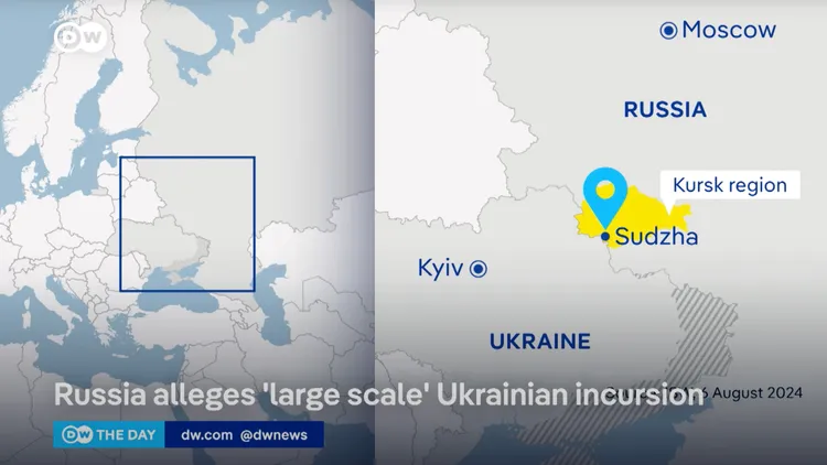此次烏克蘭入侵的俄國庫斯克地帶鄰近天然氣中繼站且擁有核電廠。翻攝自德國之聲
