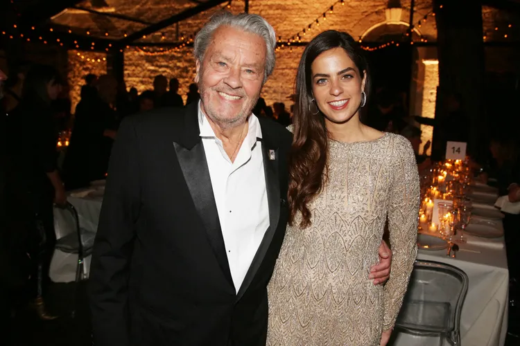 亞蘭德倫（左）曾說女兒阿努西卡是他的人生摯愛。路透