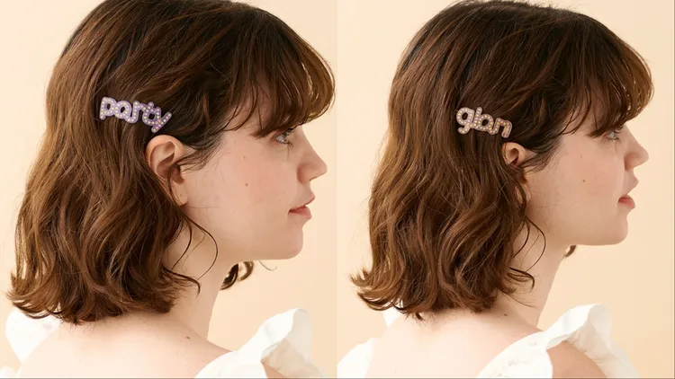 5. 派對豆扣夾Party字樣（左）、派對豆扣夾Glam字樣（右）各7900元。品牌提供