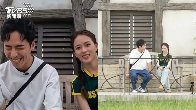 張瑞夫（左）與曹芯瑜約會，逐漸聊開了。TVBS提供