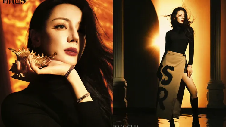 迪麗熱巴登上《時尚芭莎》「金九」封面。翻攝迪麗熱巴微博