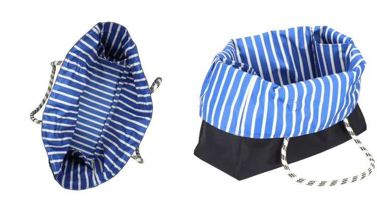 將寬敞船型大容量包袋結合兩側收納袋機能細節。品牌提供