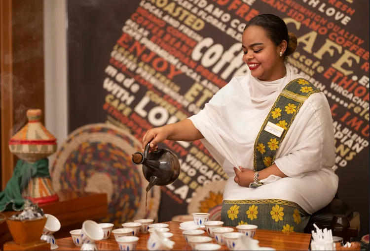 在機上能喝到享譽全球的衣索比亞咖啡。衣索比亞航空提供