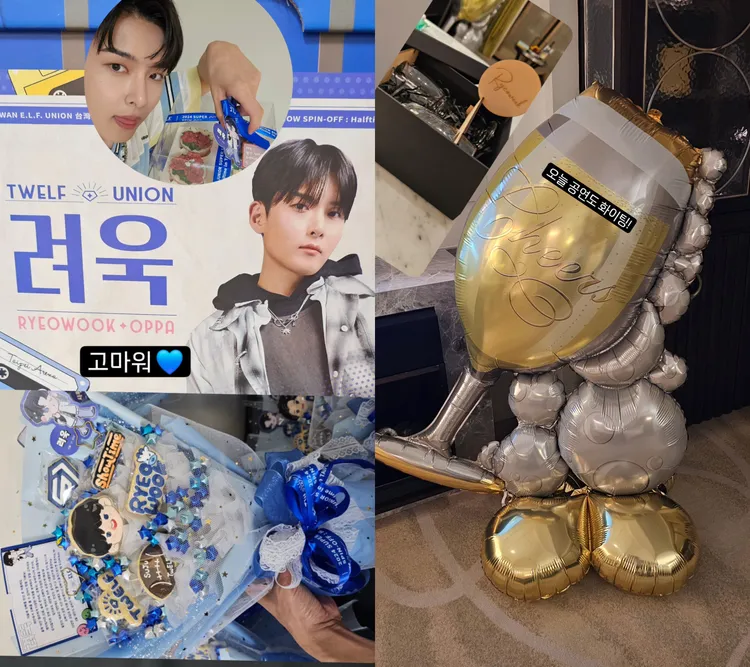 厲旭分享台灣粉絲的食物認證照。翻攝厲旭IG