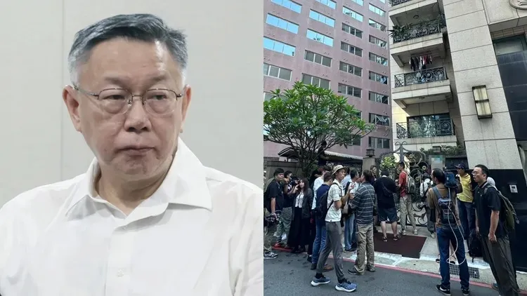 民眾黨主席柯文哲昨現身說明金流爭議。左彭欣偉、右特勤中心攝