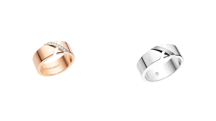 CHAUMET Liens Évidence戒指，左圖12萬3000元、右圖11萬7000元。品牌提供