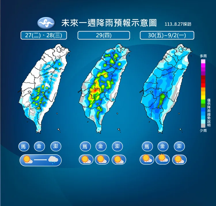 未來一週降雨。氣象署提供