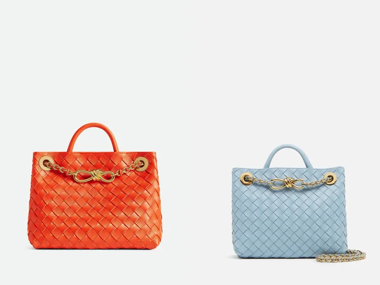 Andiamo編織皮革手提肩背包，各15萬1000元。品牌提供