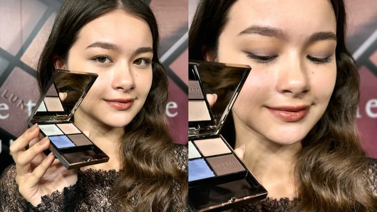 Model示範晶巧霓光眼彩盒N#EX01。張家玲攝