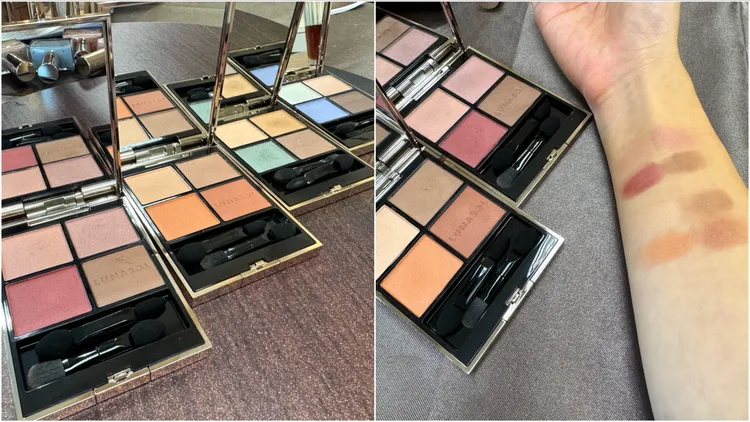 晶巧霓光眼彩盒N，各2500元，右圖上為#02、右圖下為#01。張家玲攝