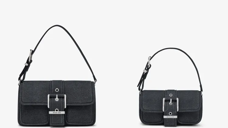 Michael Kors灰色丹寧小羊皮限量款Colby Bag（左）1萬8800、迷你Colby Bag1萬2800元。品牌提供