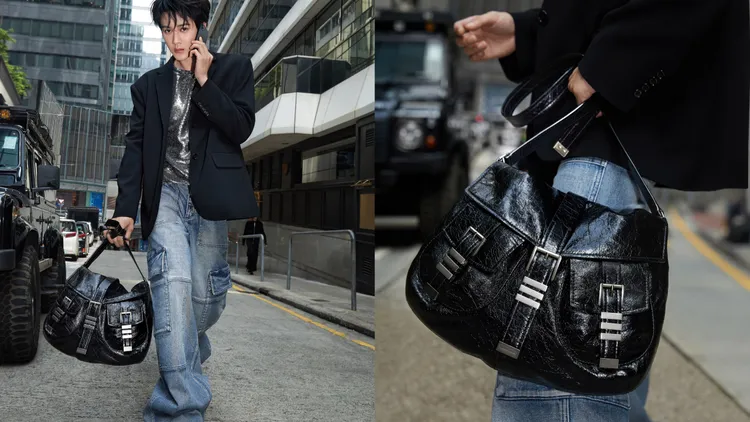 檀健次演繹黑色Darrington Bag。品牌提供