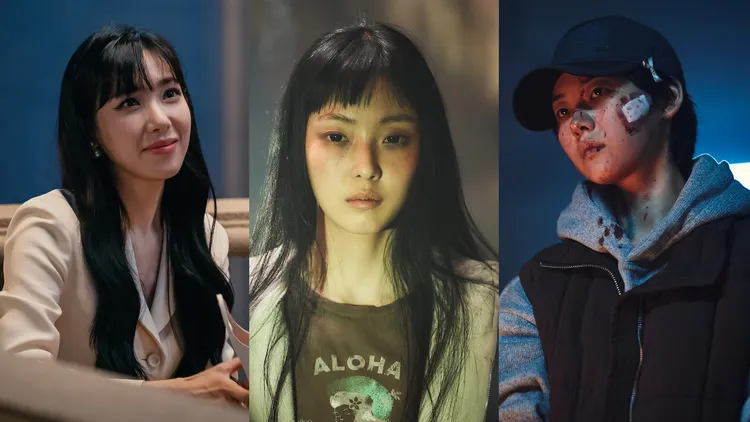 《逆貧大叔》Tiffany（左圖起）、《寄生獸：灰色部隊》全少妮、《暴君》趙允秀入圍女新人。Disney+、Netflix提供