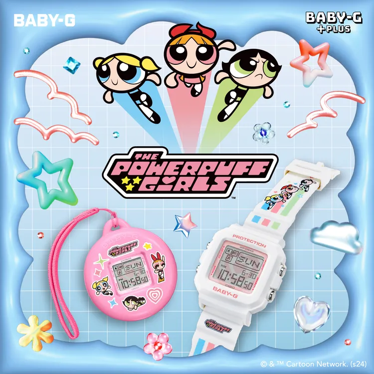 CASIO與飛天小女警聯名推出的全新BABY-G腕錶。品牌提供