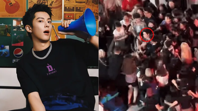 王鶴棣在戶外錄節目場面失控，因而退出《我的主場》。左圖翻攝王鶴棣工作室微博、右圖陌上蔷薇1411微博，