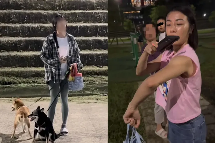 葉安婷（右，飼主提供）和柴犬飼主7月28日發生衝突，雙方都將提告。葉安婷提供