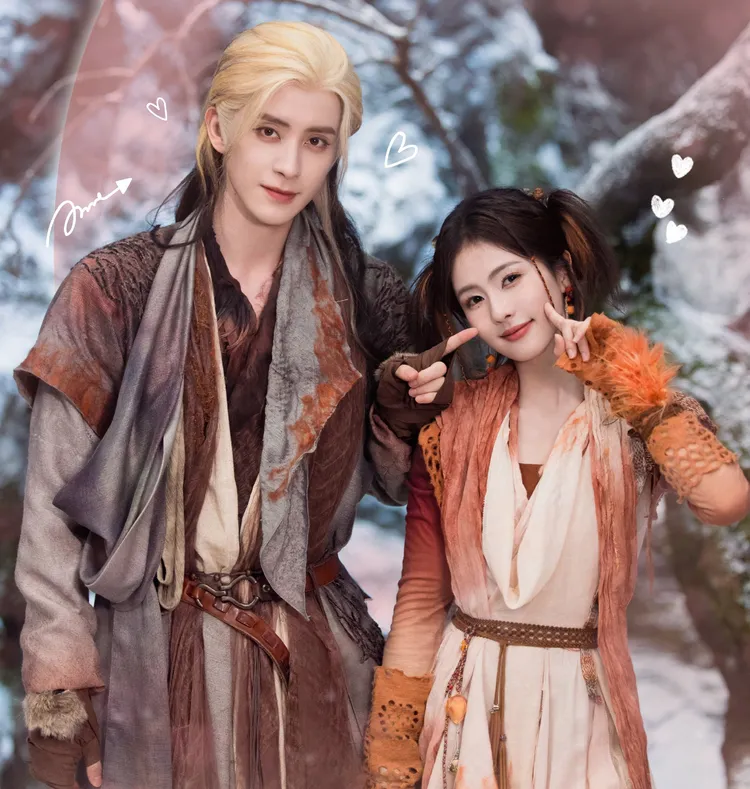 白鹿與敖瑞鵬合拍《白月梵星》待播中。翻攝《白月梵星》微博