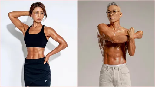 韓國健身網紅夫妻六塊肌超逼人　加起來年齡竟已快120歲！