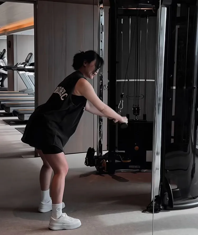 芮德懷孕後仍規律健身。翻攝芮德IG
