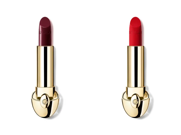 Rouge G紅寶之吻高訂唇膏（PUCCI限量版）緞光唇膏#45（左）、絲絨唇膏#510（右），各1400元。品牌提供