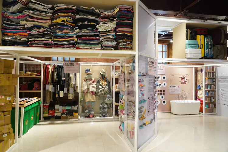 展場各類資源回收物，以進行永續生活的練習。台博館提供