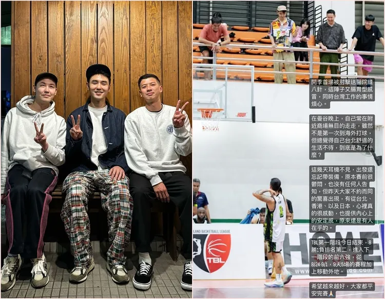 王信凱過去就曾放上與阮經天兄弟合照（左圖），他也抒發自己旅泰的心聲。翻攝自王信凱IG